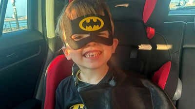 ‘Just like Batman!’: Five-year-old boy dressed as superhero saves a drowning man