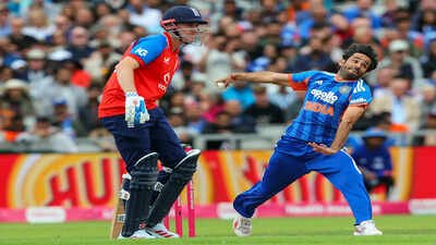 India's Ravi Bishnoi (ANI Photo) Ravi Bishnoi registers unwanted T20I record after becoming first spinner to...