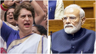 File photo: Congress MP Priyanka Gandhi and PM Modi (Picture credit: PTI, ANI) ‘You take credit for Mars, now take responsibility': Priyanka Gandhi targets PM Modi over student protests, police action