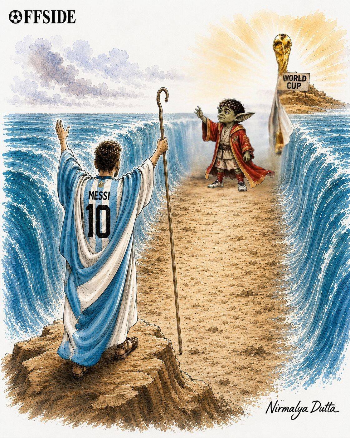 OFFSIDE CARTOON: Messi vs Yamal