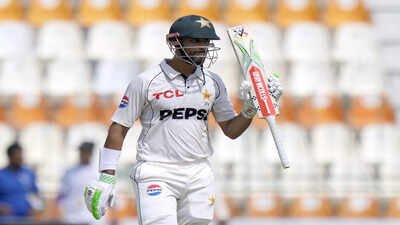 Pakistan's Shan Masood. (Photo by AP/PTI) WI vs PAK 1st Test: Former captain Shan Masood's unbeaten 88 helps Pakistan recover against West Indies on Day 2
