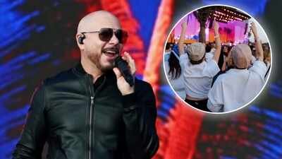 Pitbull sets Guinness World Record for ‘most bald caps’ by more than 22,000 fans at London concert