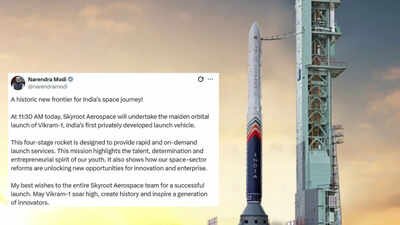 'Historic new frontier': PM Modi hails 'talent of youth' ahead of Skyroot's maiden orbital attempt with Vikram-1 launch