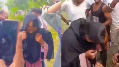 'Forced to remove burqa, apply sindoor': Viral video shows Bihar mob forcing 'marriage' rituals on cousins; 2 held