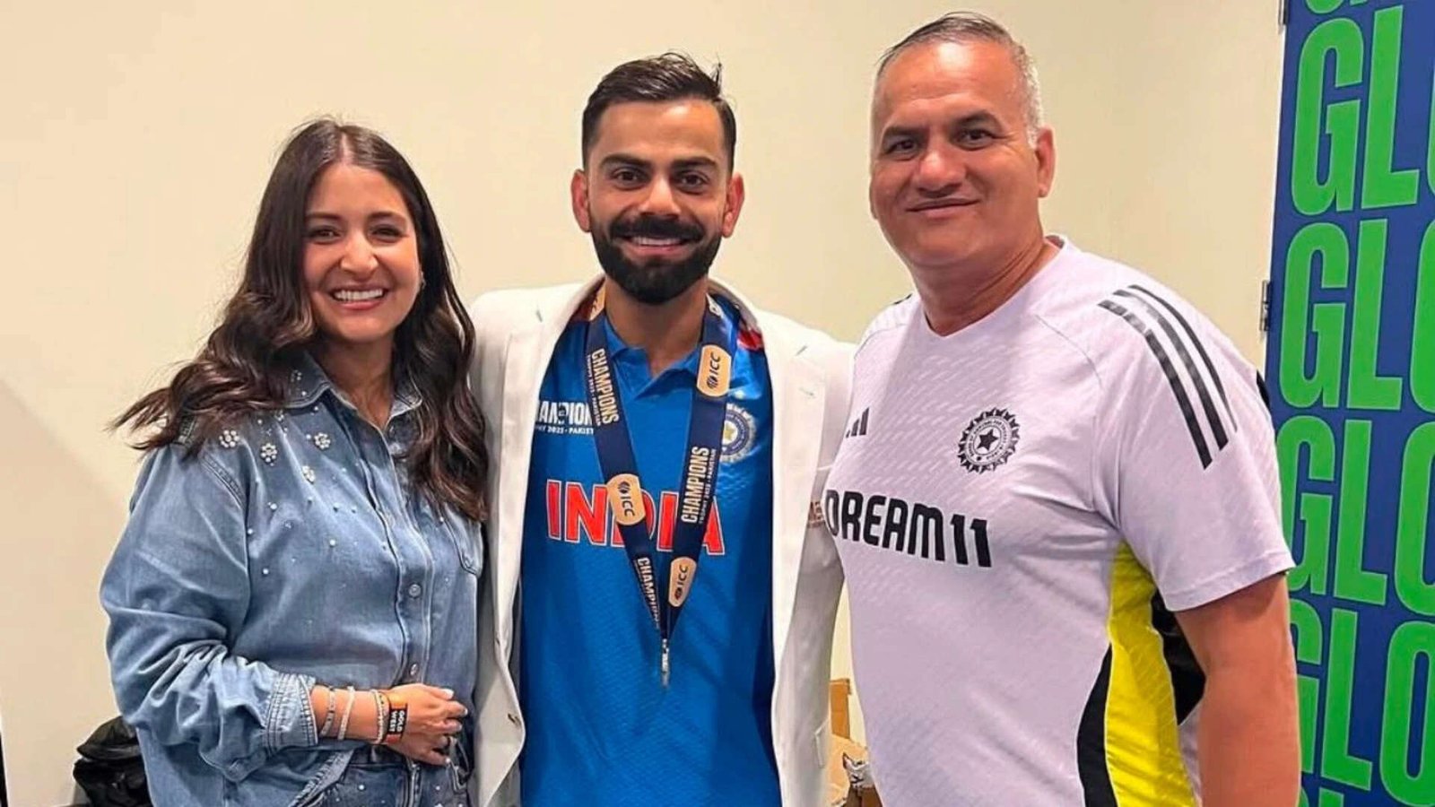 Rajeev Kumar, Virat Kohli and Anushka Sharma