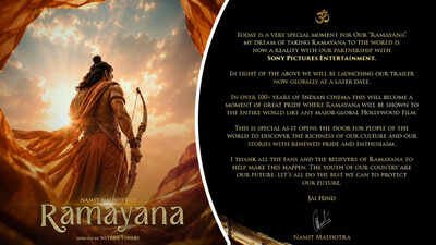 'Ramayana' trailer POSTPONED due to students' protest? Namit Malhotra announces 'We will be launching our trailer globally at a later date'