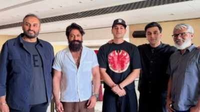 Ranbir Kapoor, Yash pose with Rishab Rikhiram Sharma ahead of 'Ramayana' event; trailer to release on July 24 Ranbir Kapoor, Yash pose with Rishab Rikhiram Sharma ahead of 'Ramayana' event; trailer to release on July 24