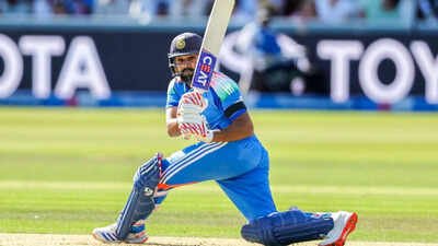 Rohit Sharma plays a shot during 3rd ODI against England at Lord's. (ANI Photo) Picture abhi baanki hai! Away from the bell and egg-and-bacon ties, Rohit Sharma keeps his own England tradition alive at Lord's