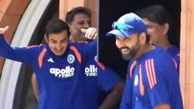 Rohit Sharma shares a laugh with Gautam Gambhir (Screengrabs) Watch: Rohit Sharma shares a laugh with Gautam Gambhir at Lord's balcony ahead of ODI decider against England