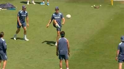 As India remain stuck in traffic, England players enjoy football warm-up at Rose Bowl - Watch
