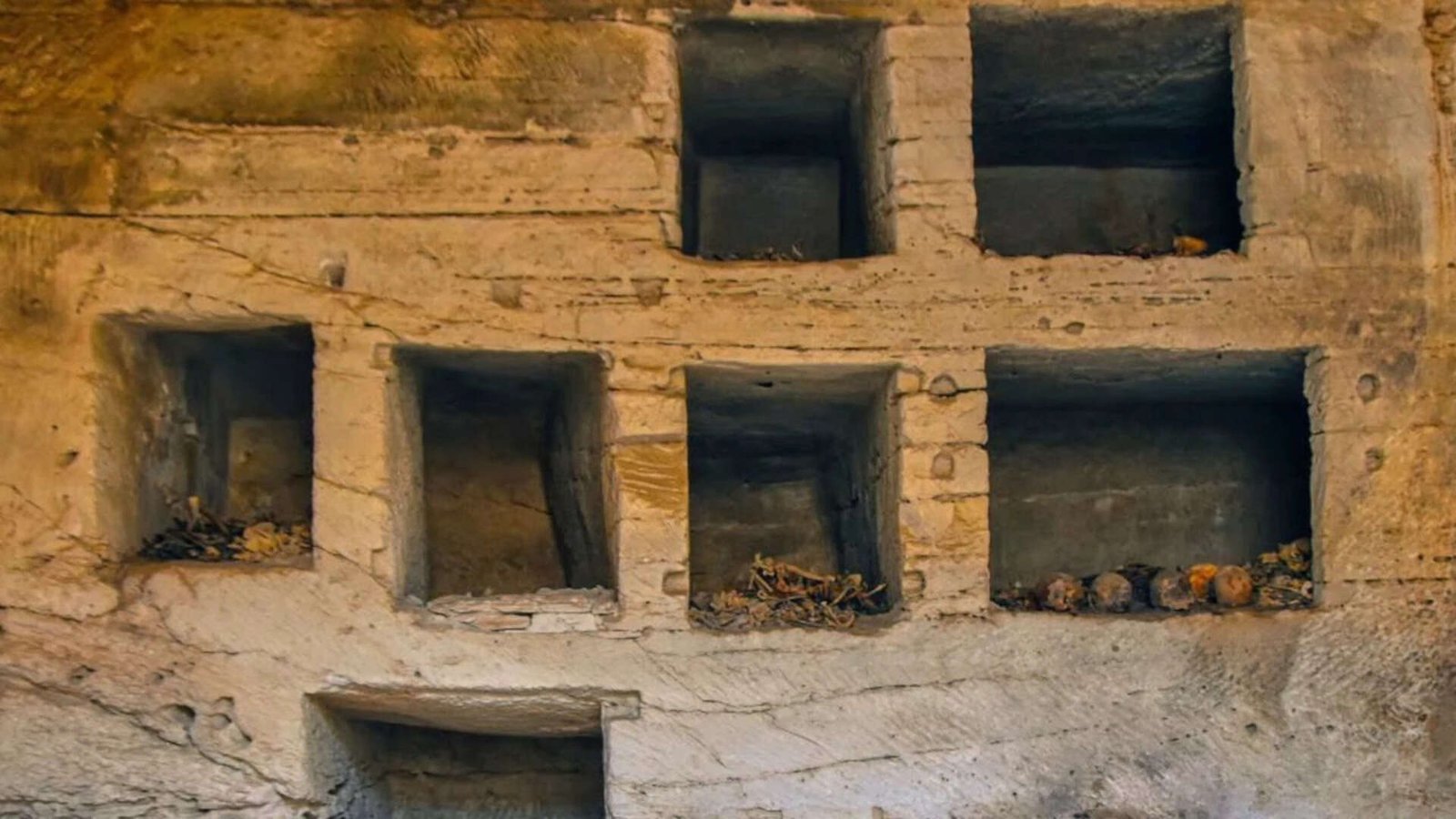 Seven surface limestone-built tombs found in Marina el-Alamein<br>