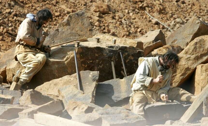Skilled craftspeople use only hand tools and traditional methods for construction