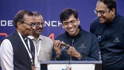 Skyroot Aerospace CEO and founder Pawan Kumar Chandana and co-founder Naga Bharath Daka speak with Prime Minister Narendra Modi over the phone from Sriharikota after the successful maiden launch I was discouraged from taking bold decision to privatise space sector, today you proved me right: PM Modi to Skyroot after Vikram-1 successful launch