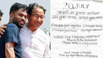 Sonam Wangchuk, shifted to Safdarjung Hospital, and CJP founder Abhijeet Dipke, who has taken over the indefinite hunger strike at Jantar Mantar. 'Sent from my illegal detention': Sonam Wangchuk's message from Safdarjung Hospital calls for 'freedom from fear, freedom from injustice'