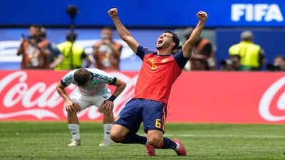 Spain's Mikel Merino (6) celebrates (AP Photo) Mikel Merino creates FIFA World Cup history, becomes first player to...
