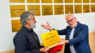 SS Rajamouli with Thierry Frémaux, the director of the Institut Lumière and the Cannes Film Festival. SS Rajamouli with Thierry Frémaux, the director of the Institut Lumière and the Cannes Film Festival.