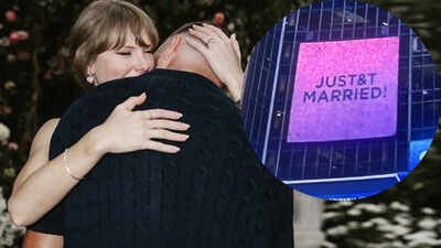 Taylor Swift and Travis Kelce officially MARRIED! 'JusT&T Married' message flashes on screens post wedding ceremony - PICS