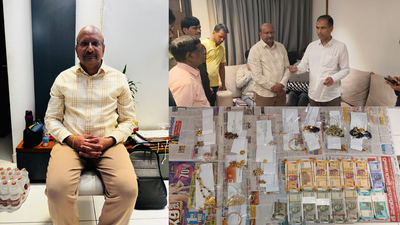 Telangana ACB registered a case against HMDA chief engineer B Ravinder (L). Searches unearthed assets valued at over Rs 9.24 crore from his properties 5 plots, 4 flats, villa, 1. 44kg gold, 12kg silver: ACB raid uncovers Rs 9.24 crore assets linked to Hyderabad Development Authority chief engineer B Ravinder