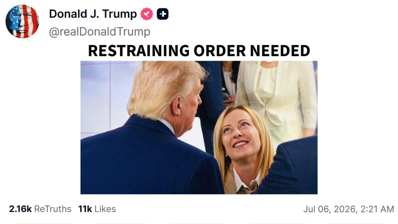 Trump's restraining order post