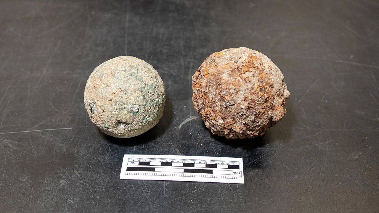 Two cannonballs found at the site till now