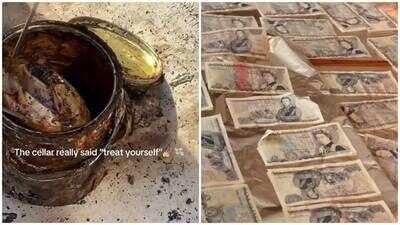 UK couple discovers hidden room behind cellar wall in century-old home, opens rusty tin and finds old cash worth over £1,000