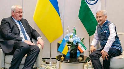 File photo: External affairs minister S Jaishankar with Ukraine foreign minister Andrii Sybiha Ukraine dials India, seeks peace role amid ship attack concerns