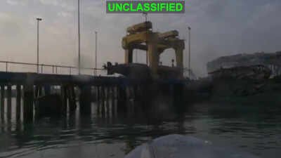 A US unmanned surface vehicle attacks an Iranian dock in Bandar Abbas. (Image credit: US Central Command) Why US attack on Iran's submarine repair facility could change naval warfare forever