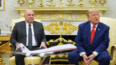 Trump speaks during a meeting with Lebanese President Joseph Aoun in the Oval Office at White House US airlines to resume direct flights to Lebanon after 40 years, says Donald Trump