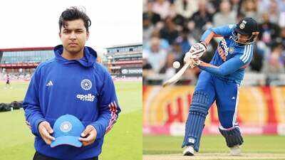 Vaibhav Sooryavanshi (Image credit: BCCI) Vaibhav Sooryavanshi's India debut: Two sixes, 10 balls and a record-breaking day