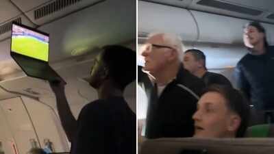 Photo/screengrab Messi on board: Passenger streams Argentina vs Egypt match mid-air, entire flight joins in - Watch
