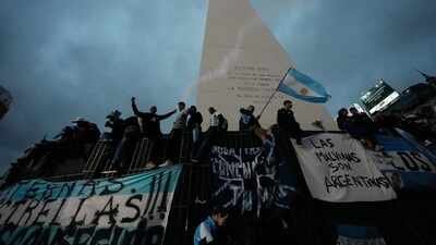 Fans gather during the World Cup final match between Argentina and Spain in downtown Buenos Aires, Argentina, Sunday, July 19, 2026. (AP Photo) 'Messi took us to top of the world': Fans pack Buenos Aires streets to applaud Argentina's World Cup campaign despite final loss - Watch