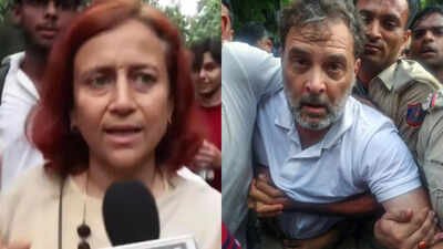 Gitanjali J Angmo, activist Sonam Wangchuk’swife, called “insincere” the flash protest led by CongressMP Rahul Gandhi Rahul Gandhi's protest outside PM house ‘insincere’: Sonam Wangchuk’s wife