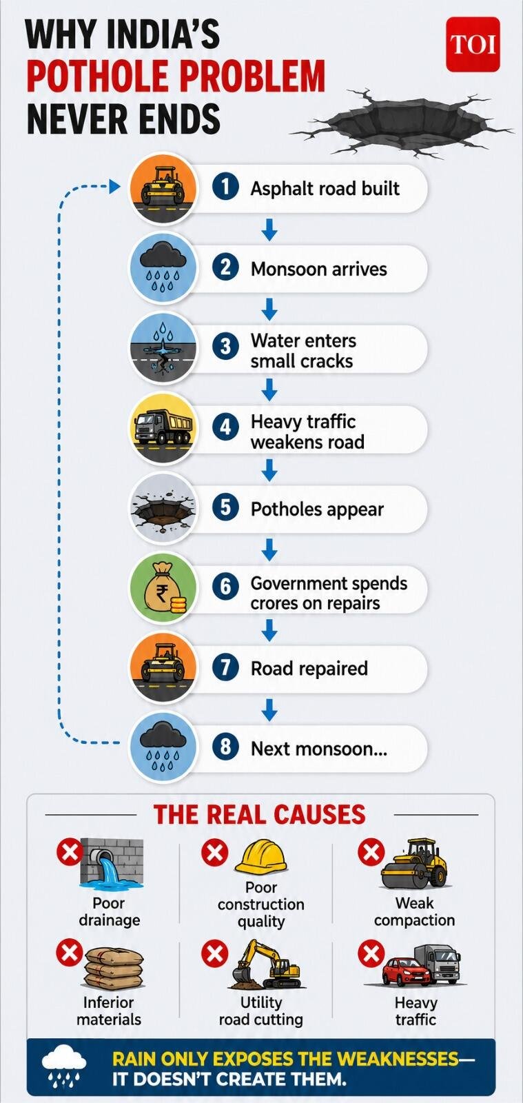 Why India's pothole problem never ends
