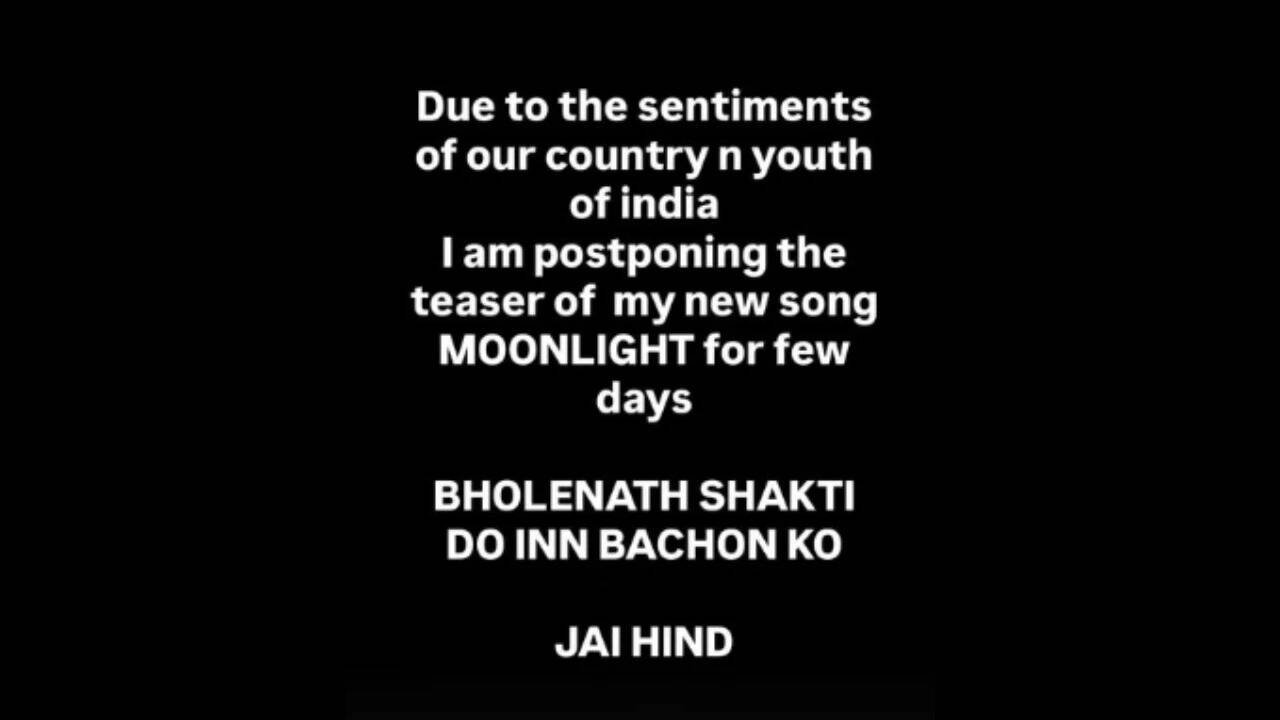 Yo Yo Honey Singh delays 'Moonlight' teaser after expressing solidarity with students protesting alleged NEET irregularities: 'Youth of India is immortal'<br>