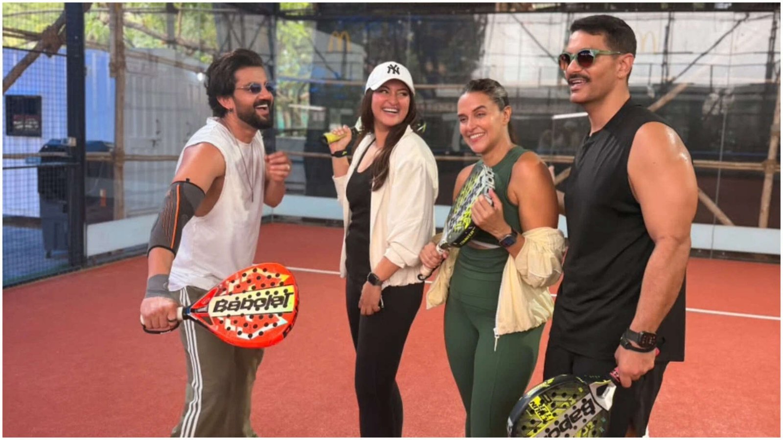 Zaheer Iqba​<u>​</u>l, Sonakshi Sinha, Neha Dhupia and Angad Bedi​