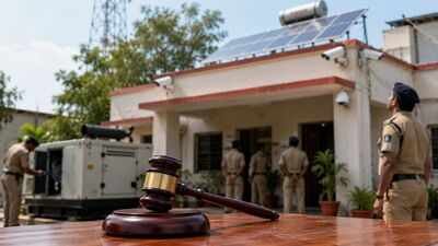 AI generated image Allahabad HC pulls up UP police over defunct CCTV and generator at police station