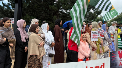 Bradford, UK (ANI photo) Pakistan crackdown in PoK draws protests on UK streets