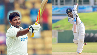 Shaik Rasheed, Sarfaraz Khan emerge as frontrunners (Images: ANI/PTI) Shaik Rasheed, Sarfaraz Khan emerge as frontrunners to replace Sai Sudharsan in India Test squad