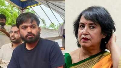 (L) Cockroach Janta Party (CJP) founder Abhijeet Dipke and exiled Bangladeshi author Taslima Nasreen (R) 'We are different': Abhijeet Dipke after Taslima Nasreen says Bangladesh student movement 'fooled' us