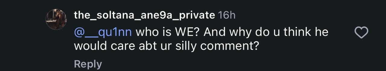 Lewis Hamilton's comment section