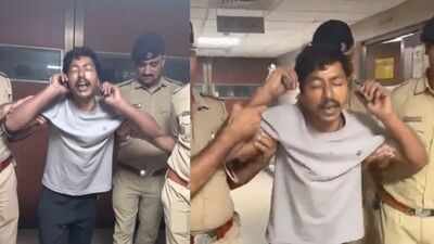 A video of the accused shows him limping and repeatedly pleading, "ek baar maaf kardo" (Image Credit: X) ‘Ek baar maaf kardo’: Ahmedabad rape accused seen limping, repeatedly pleading for forgiveness in video