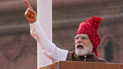 PM Modi delivers his 13th consecutive Independence Day speech from Red Fort. (PTI) PM Modi unveils 'Sapta Dhara' for 'Viksit Bharat': What is his seven-point roadmap