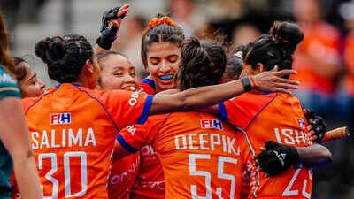 Team India (Pic credit: Hockey India) Women's Hockey World Cup: Dominant India crush South Africa 6-1 to go top of Group D