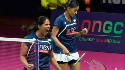India's Gayatri Gopichand Pullela, right, and Treesa Jolly (AP Photo) Treesa Jolly-Gayatri Gopichand end India’s 15-year wait, assure World Championships medal