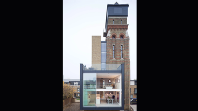 A British couple bought a derelict 85-foot, seven-storey Victorian water tower at auction A British couple bought a derelict 85-foot, seven-storey Victorian water tower at auction; after years of painstaking work, the former asylum water supply became their family home