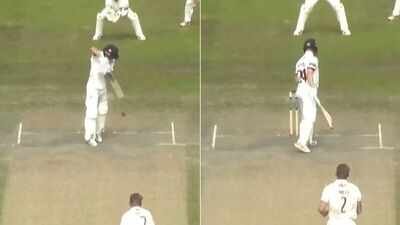 Photo/screengrab 'One tip one hand': English batter out in bizarre fashion in County match - Watch