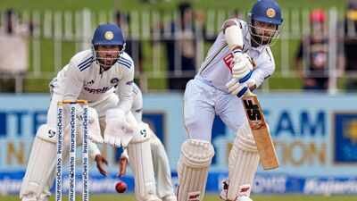 Sri Lanka's Sonal Dinusha on day three of the second Test cricket match between India and Sri Lanka, in Colombo, Sri Lanka. (PTI) Late-order roadblock: Sonal Dinusha's 85, support from tail leave Sri Lanka 38 runs away from follow-on; India remain in control