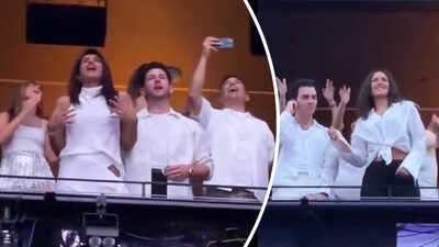 Nick Jonas and Priyanka Chopra twin in white; couple get groovy with Joe Jonas and Tatiana Gabrielle at  Backstreet Boys concert - WATCH