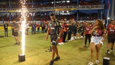 The Trinbago Knight Riders paid a special tribute to Dwayne Bravo (Trinbago Knight Riders) The Trinbago Knight Riders paid a special tribute to Dwayne Bravo (Trinbago Knight Riders)
