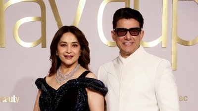 Mumbai real estate update: Madhuri Dixit and her husband, Shriram Madhav Nene, sold their apartment in Juhu locality for  ₹4.40 crore. (ANI Photo)